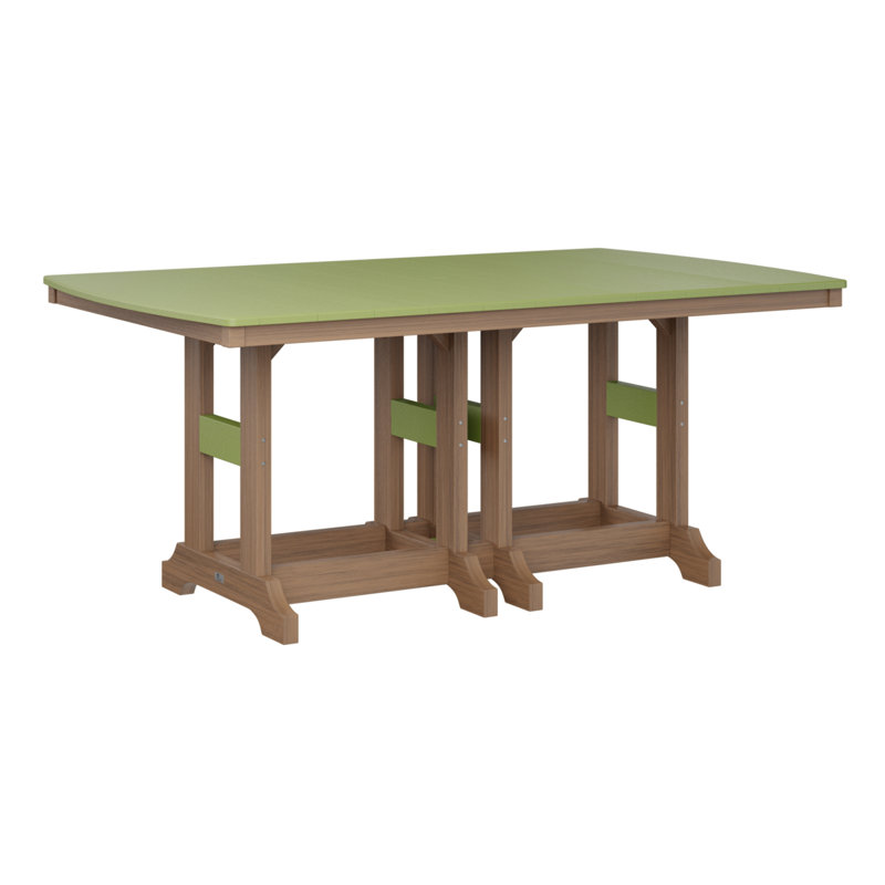 Garden Classic Outdoor Bar Table, Kiwi Green, Antique Mahogany, 39.5" H x 72" W x 44" D