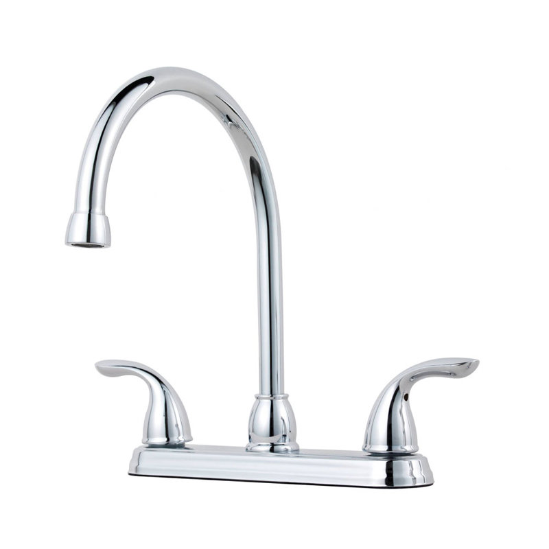 Double Handle Kitchen Faucet, Polished Chrome