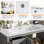 Meuble-lavabo moderne avec lavabo en céramique, portes à fermeture douce, tablette réglable et trois tiroirs-340638164