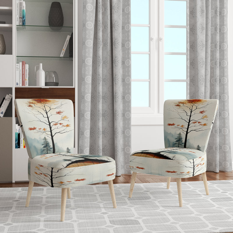 Chaise d'appoint Tree - Chaise d'appoint en chêne chaleureux Tree Hills I, Chaise d'appoint sans accoudoirs