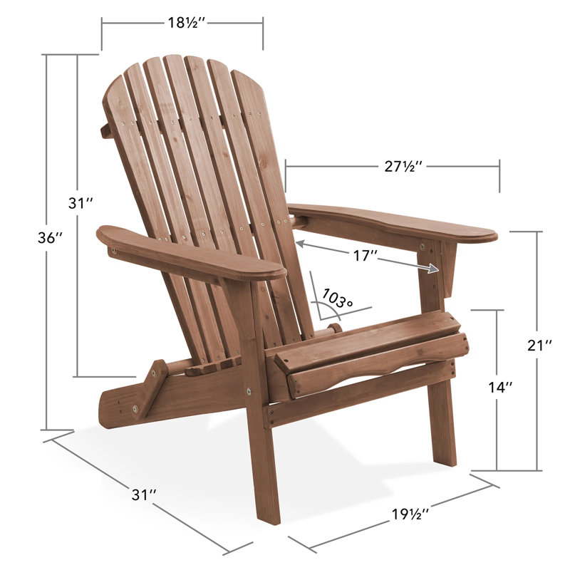 Fowles Solid Wood Folding Adirondack Chair, Espresso