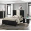Élégant grand lit à panneau avec éclairage de tête de lit à DEL, noir chic et chic, finition