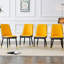 De 4 élégantes chaises de salle à manger, revêtement en cuir de polyuréthane gris-jaune, pieds en métal, coussin de siège épais pour une assise gracieuse dans la cuisine, la chambre à coucher, le bureau, le cuir orange et gris foncé contemporain, confortable et robuste-1527433906-1527433905-1527433907
