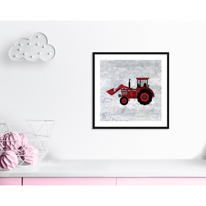 In Red 'Red 3' Wall Decal, Black Box Framed, 26.5" H x 26.5" W x 1.18" D