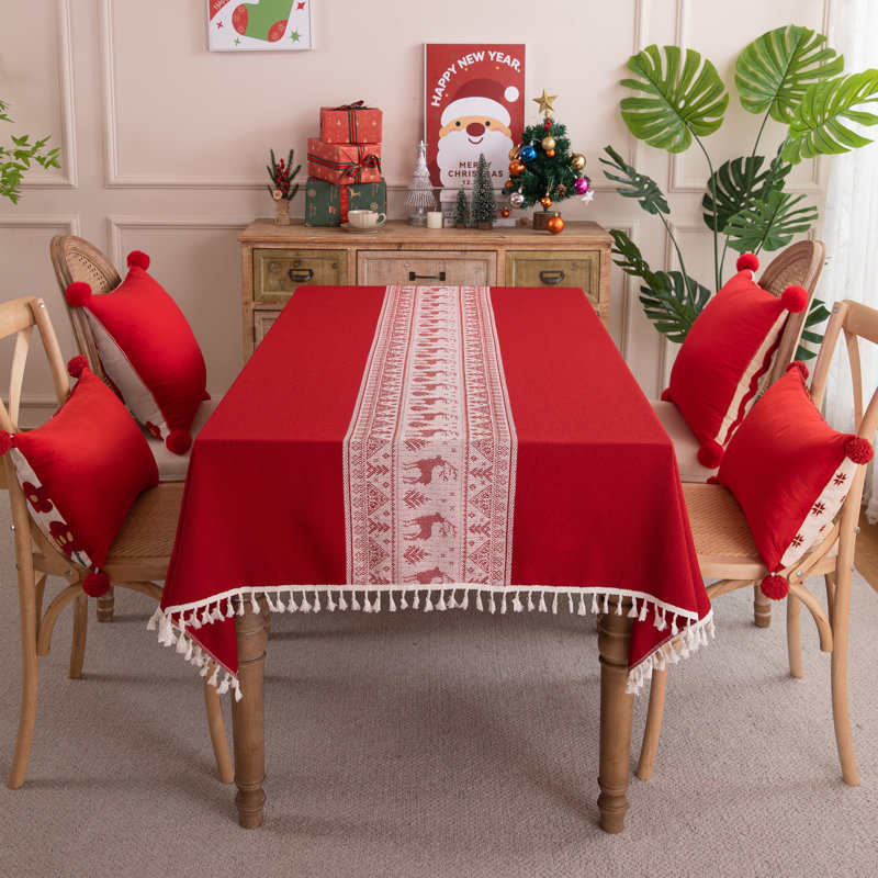 Nappe de qualité lavable et infroissable avec pampille, 55 po x 78 po