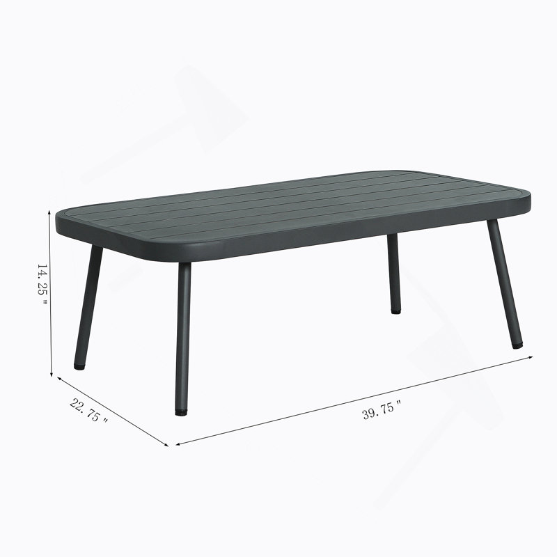 Causeuse et table en acier, gris, Gris, Gris