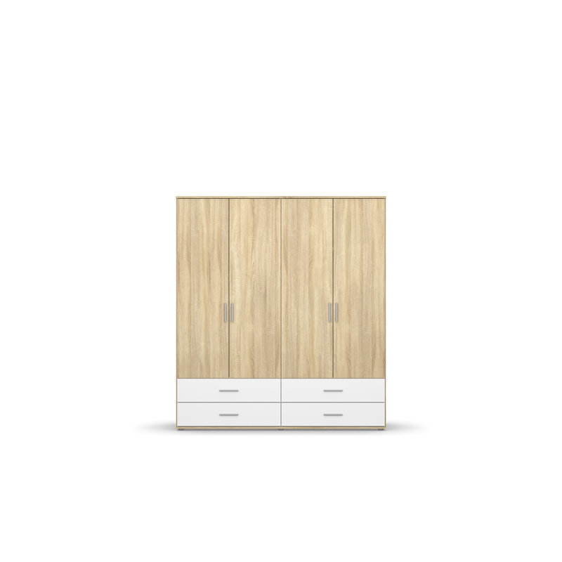 Rasant 4 Door Wardrobe, Sonoma Oak/Alpine White