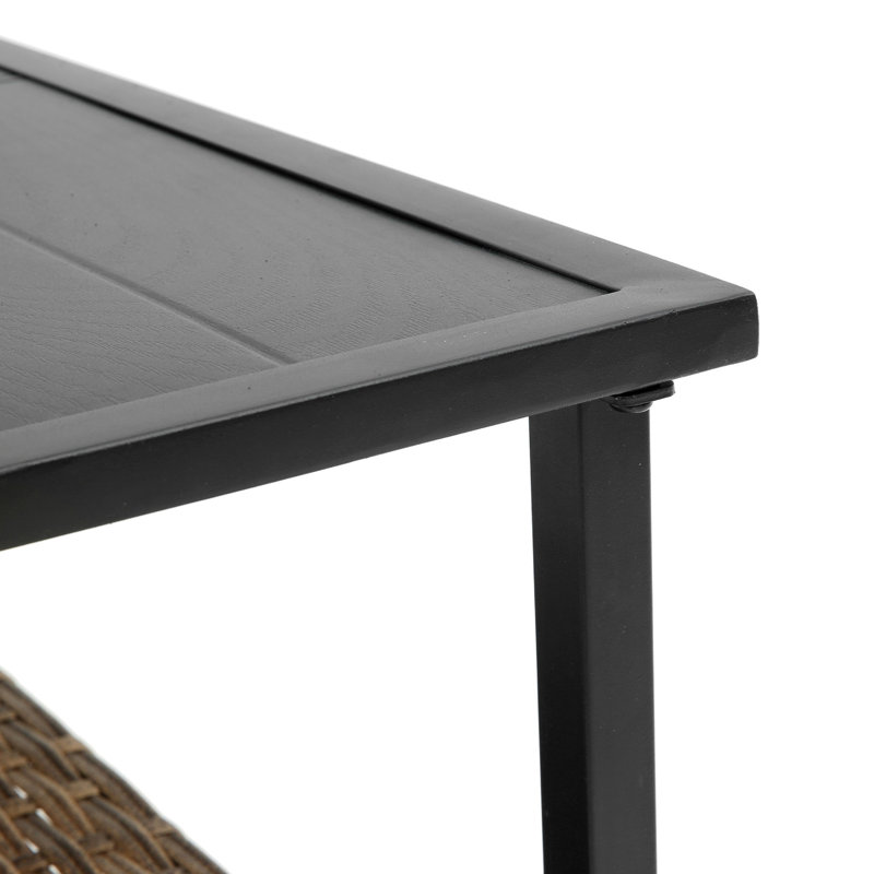 Mobilier d'extérieur bleu pour patio - Ensemble de salle à manger modulaire 4 pièces avec coussins et table, Bleu