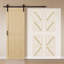 Porte de grange coulissante en bois de sapin massif 84 po H 84 po avec porte de garde-robe à peindre-62260200-117256343-128583750