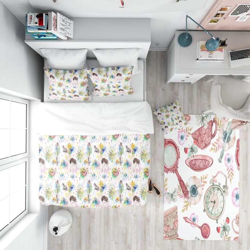 Ensemble de housse de couette modern adolescent, Housse de couette très grand + 2 taies décoratives