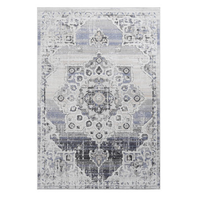 Area Rug, Collection Cream / Blue / Medallion