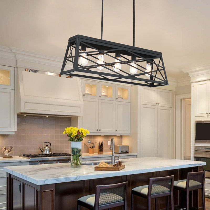 Lisabelle 5 - Light Kitchen Island Pendant, Black