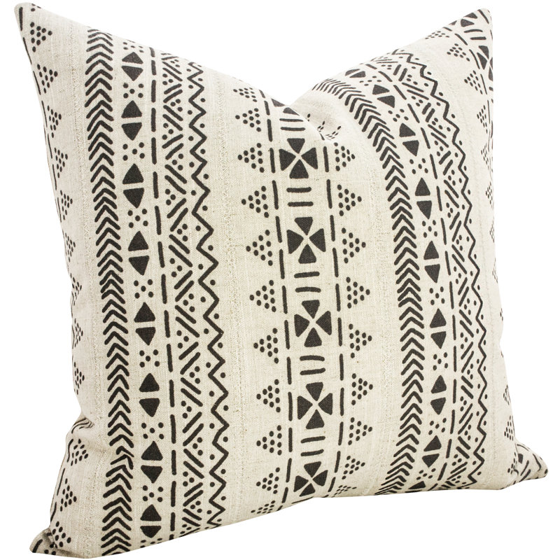 Mud Cloth Linen Throw Pillow