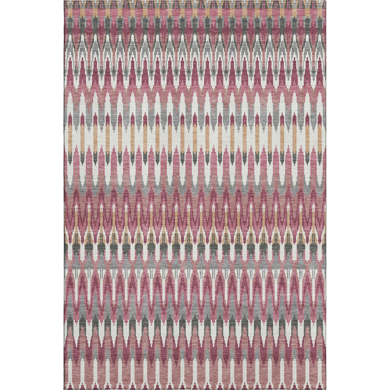 Premium Machine Washable Prisco Mauve Rug, Rectangle 8' x 10'