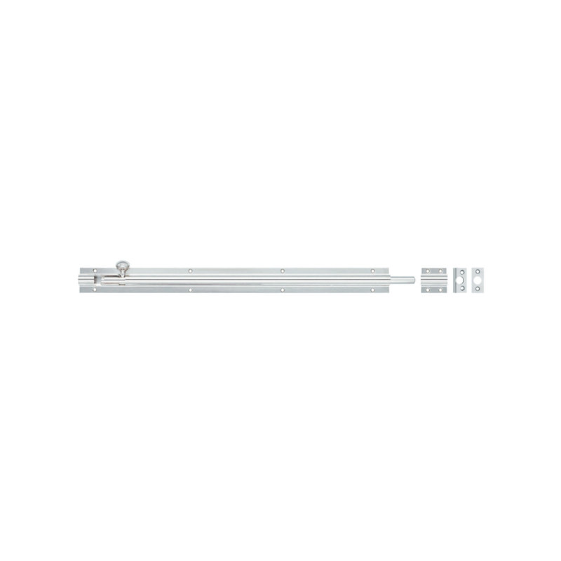 Architectural Heavy Barrel Bolt, 60cm H x 5cm W x 1.5cm D, Polished Chrome