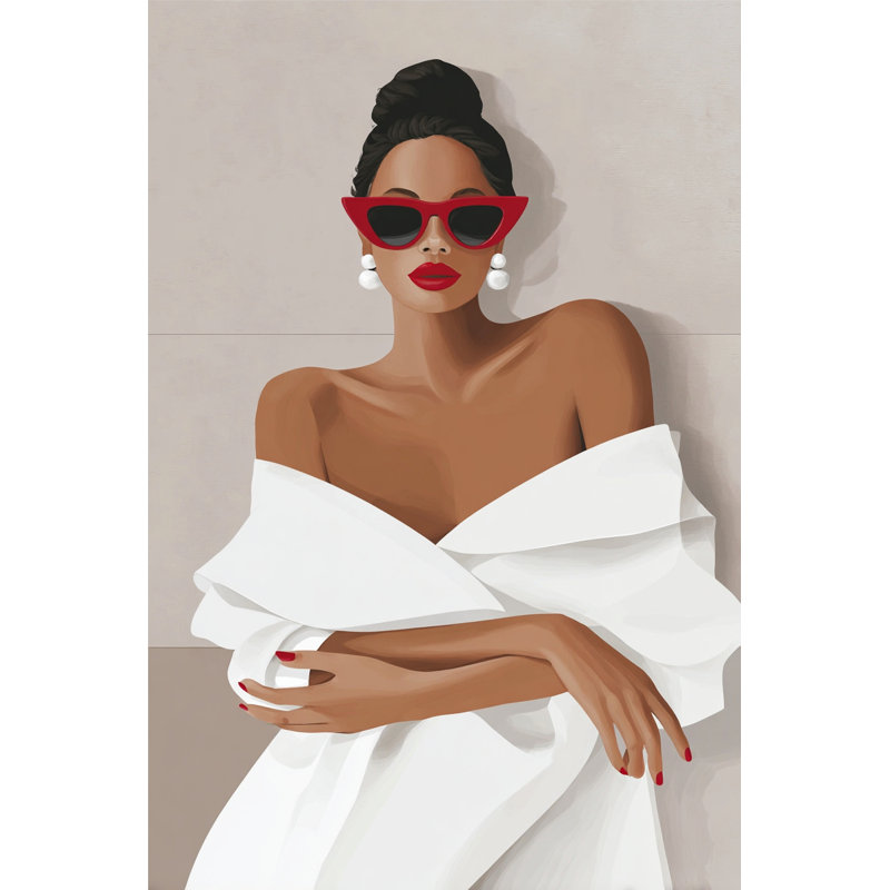 Art mural sur toile perle rouge glamour, H 40 po x l 30 po x P 1,5 po