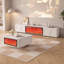 Foyer en bois manufacturé beige-137800264