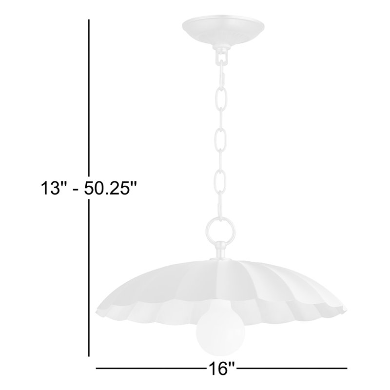 Granduca 1 - Light Gold Single Pendant, Matte White/Gold Leaf
