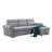 Heny Sleeper Sectional Sofa With Storage Chaise, USB, Gray Chenille 97 Inch-121897296