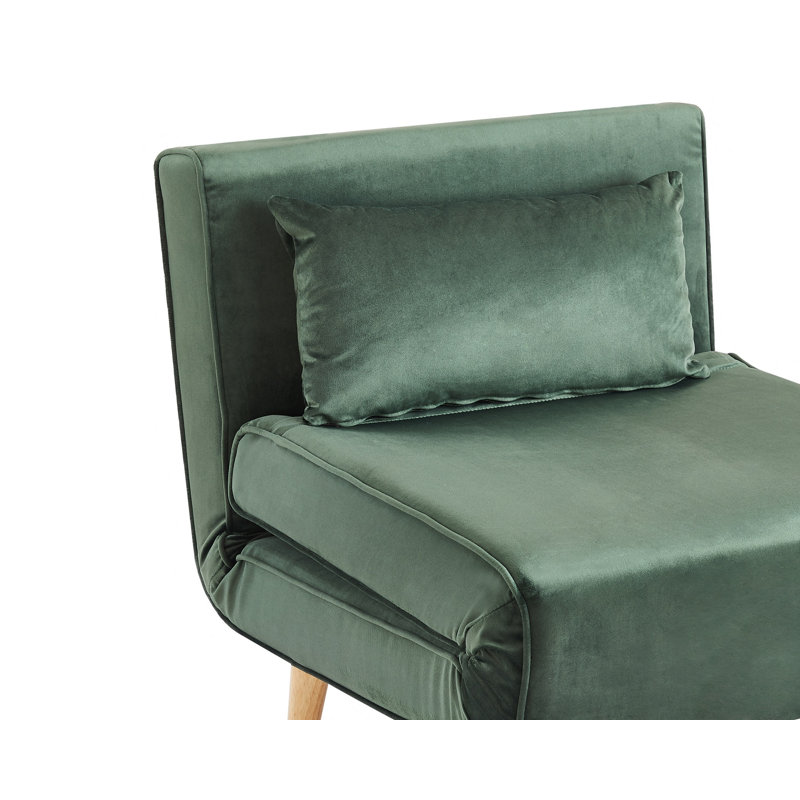 Griswalda 1 Seater Velvet Reclining Futon, Green Velvet
