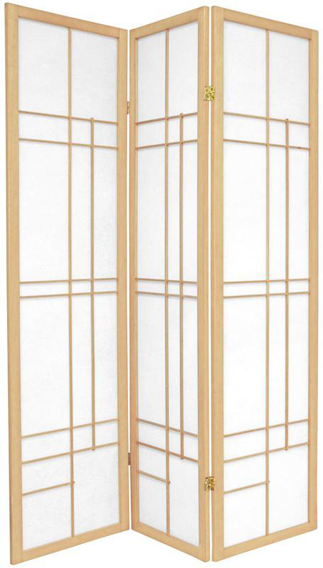 70.25" x 70" Eudes Shoji 5 Panel Room Divider, 5, Natural
