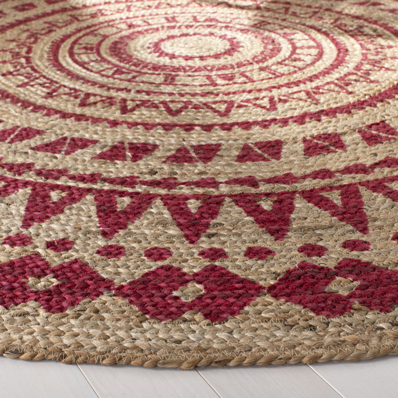 Desrosiers Hand Woven Jute Southwestern Rug, Round 6' x 6'