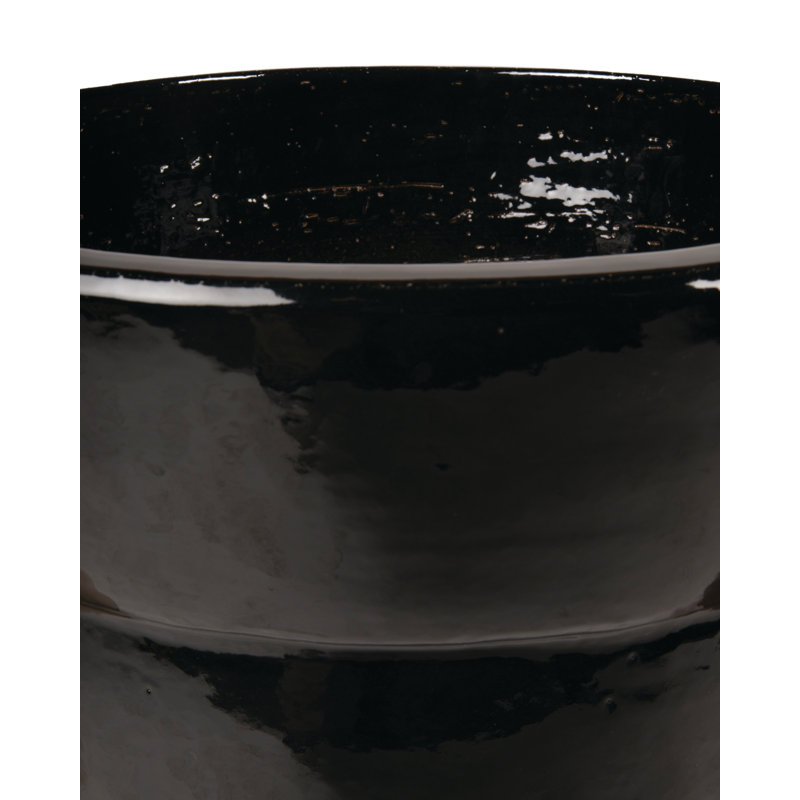Pot à fleurs en céramique émaillée Azov, Noir