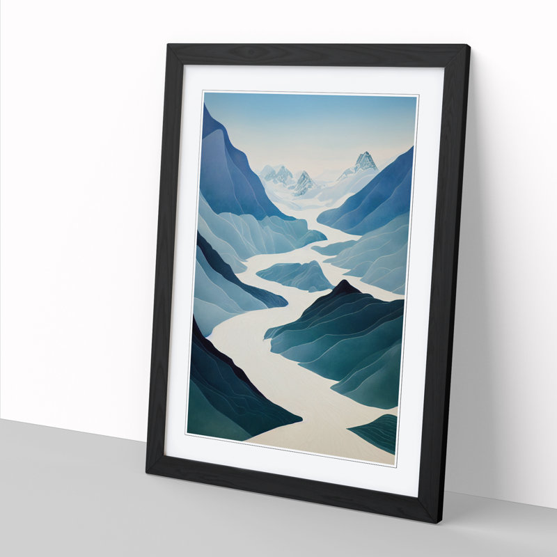 Neale Glacier Pathway - Picture Frame Print, 34cm H x 25cm W x 2cm D, Walnut