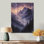 Misty Peaks In The Twilight V - paysage de montagnes, art mural sur bois de pin naturel