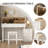 31.50"Modern Minimalist Cream Style Solid Wood Dressing Table with Password Lock Side Cabinet, Mirror and Stool
