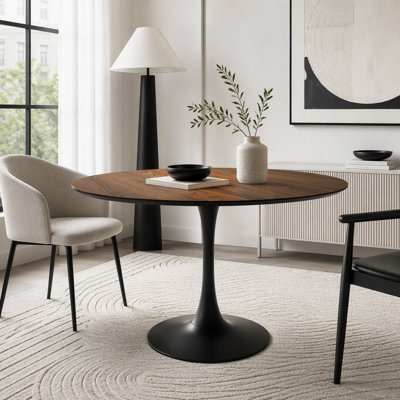 Table de salle à manger ronde en tulipe avec pied central