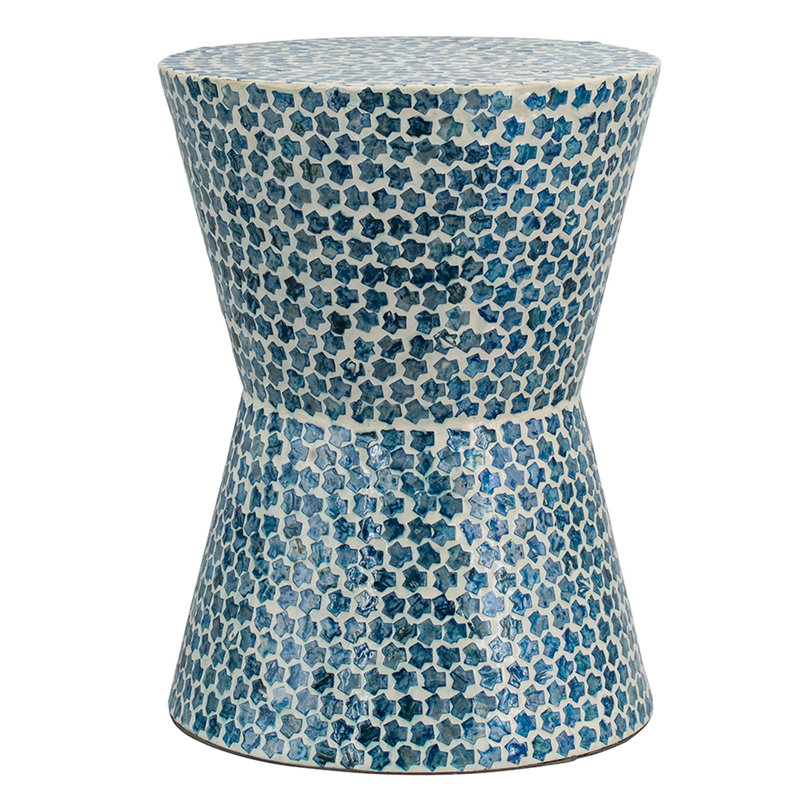 Table d'appoint Tapered, tabouret d'appoint bleu avec incrustation - Art