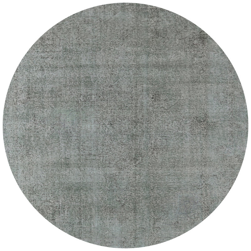 Tapis gris à motif abstrait Tathana, Rond 8 pi