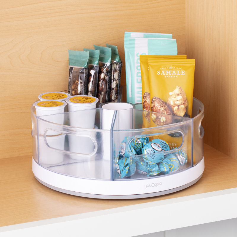 Pantry Organizers YouCopia® Crazy Susan® Turntable with 6 Removable Bins, Divided Lazy Susan Organizer