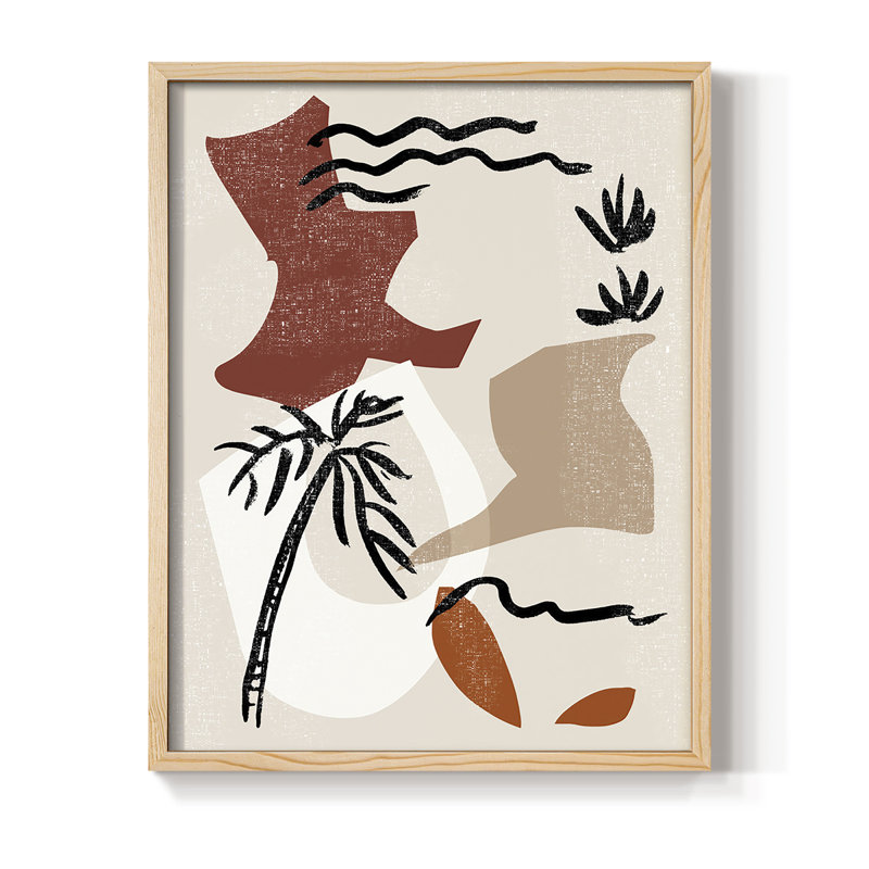 «Soft Palms II», reproduction encadrée - bois massif, H 11 po x l 9 po