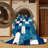 Machine Washable Checkered Blue Area Rug-1599926055