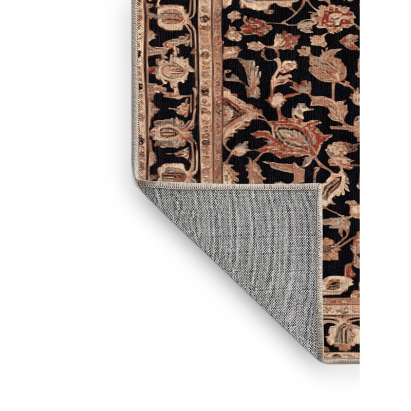 Tapis brun lavable à la machine, Rond 5 pi