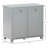 HOMCOM Tilt-Out Laundry Sorter Cabinet, Bathroom Storage Organizer With Two-Compartment Tilt-Out Hamper, Gray