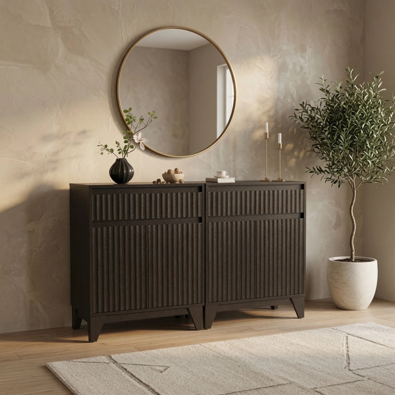 Buffet décoratif 2 portes H 38 "avec tablette réglable Dejesus