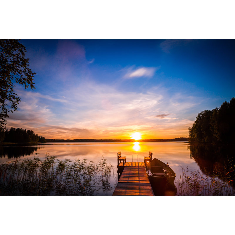«Sunrise at the Lake» par Wmaster890 - Photographie sur toile tendue, L 30 po x H 20 po