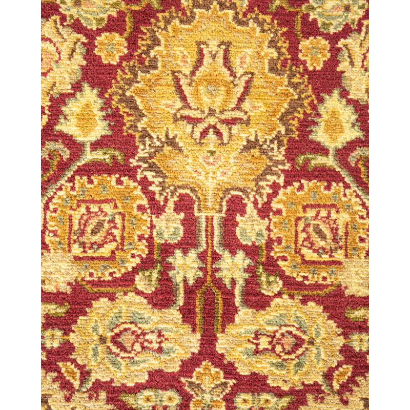Hand-Knotted Purple Geometric Wool 5x8 Area Rug