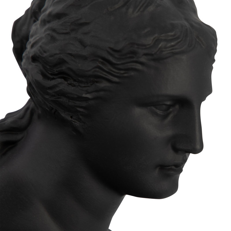 Polyresin Greek Goddess Bookends - A Touch of Mythical Elegance for Your Home Library, Black