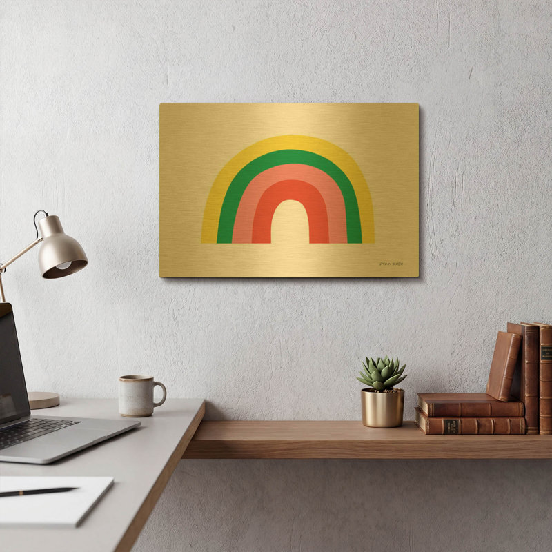 «Rainbow II» par Ann Kelle, art mural en métal doré, 16 po x 12 po, 16 po x 12 po