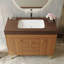 Meuble-lavabo autoportant moderne de 36 po avec plateau en pierre frittée, lavabo en céramique et rangement intelligent-130901802