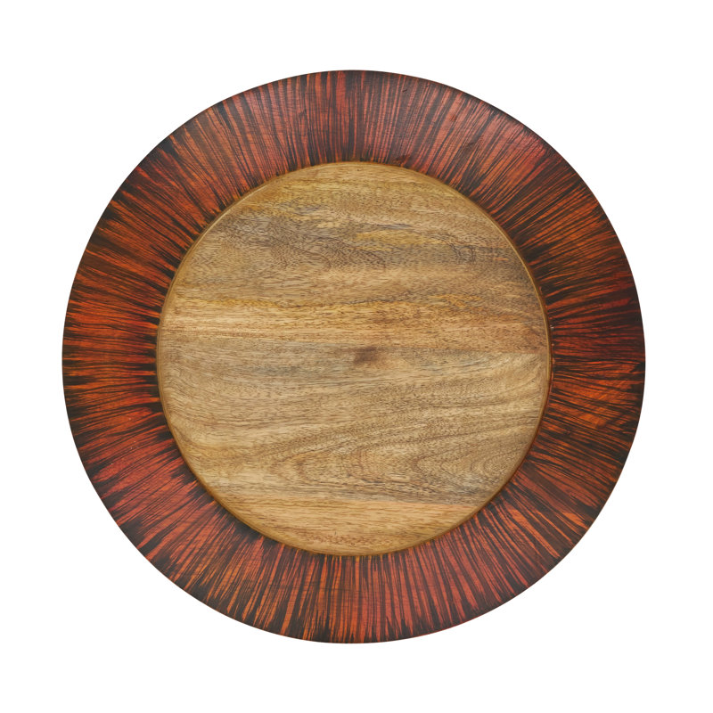 Assiette de présentation en bois rustique (ensemble de 4)