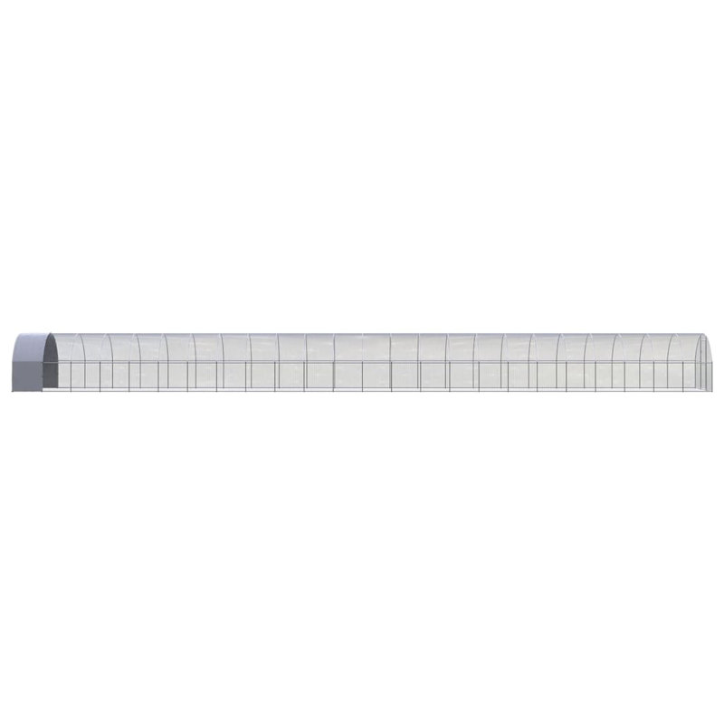 Cage à poulet résistante aux intempéries, H 78,7 po x l 118,1 po x L 944,9 po, gris