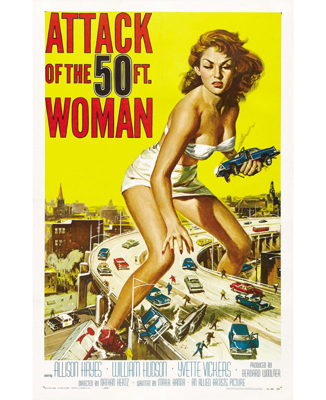 Attaque de la femme de 50 pi, H 40 po x l 26 po