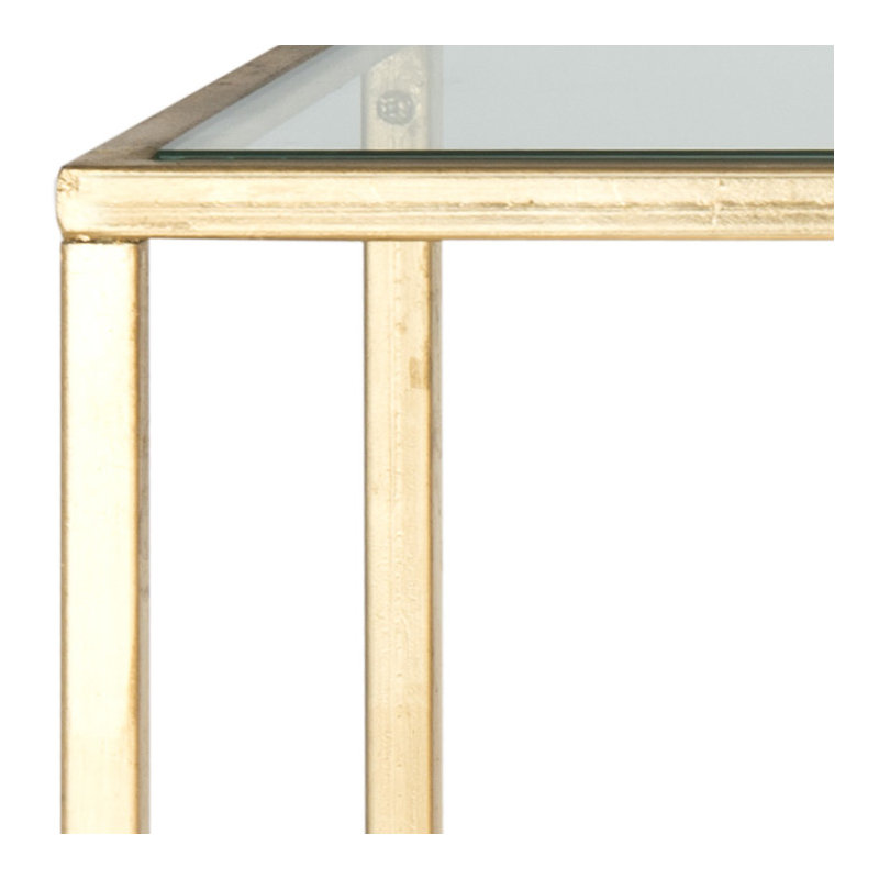 Celia 160cm Glass Top Console Table, Gold