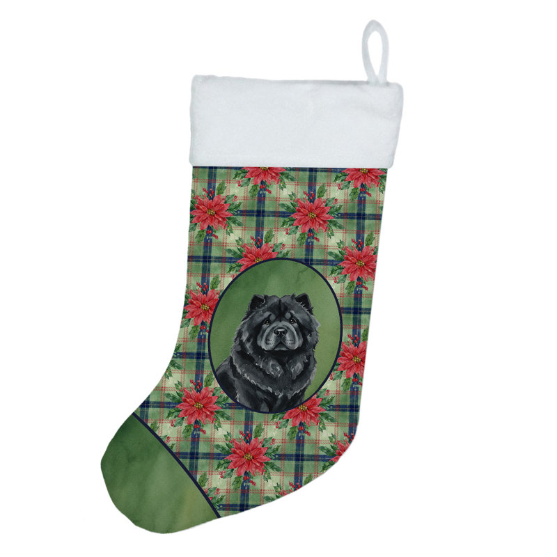 Chaussette de Noël noire Chow Chow