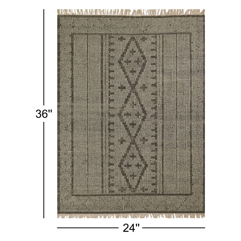 Bristol Oriental Area Rug in Gray/Brown, Rectangle 2' x 3'